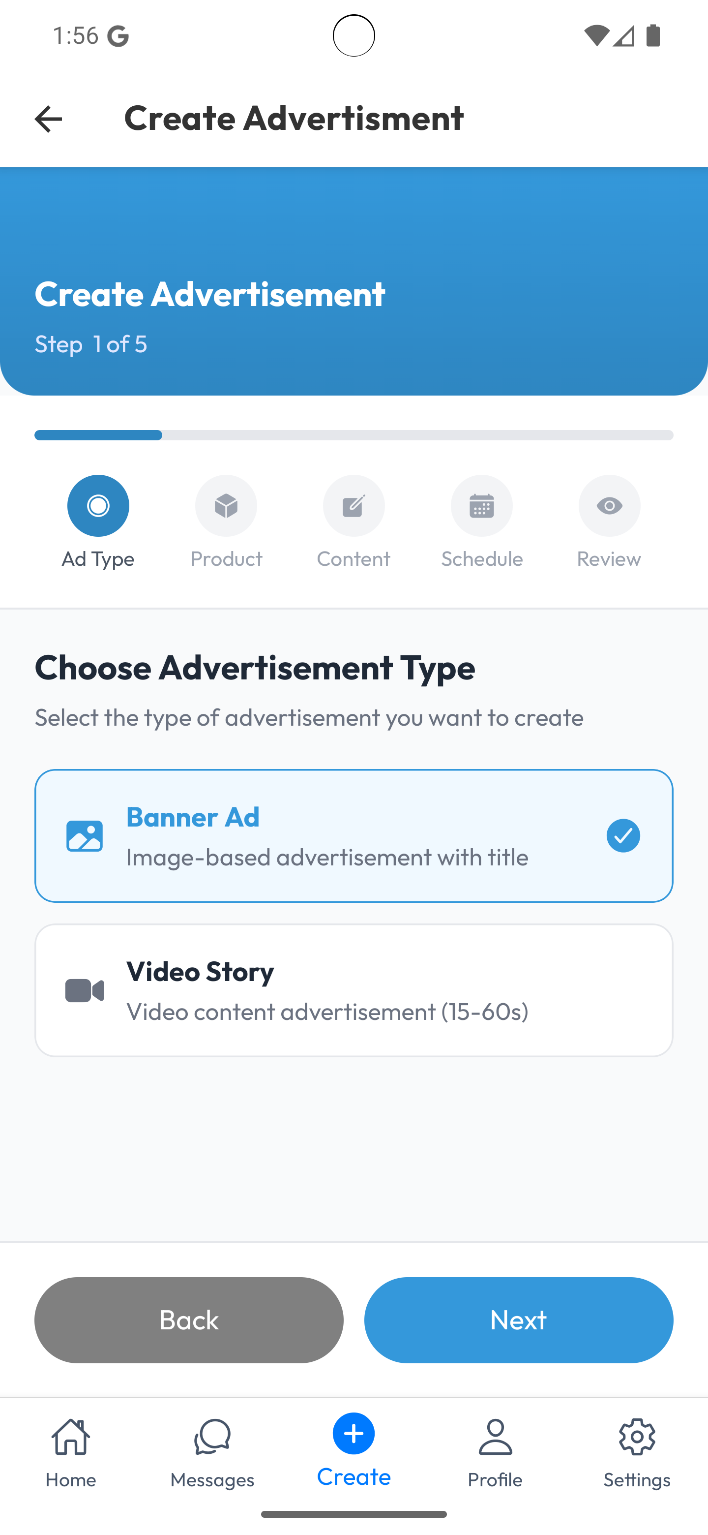 Create advertisement