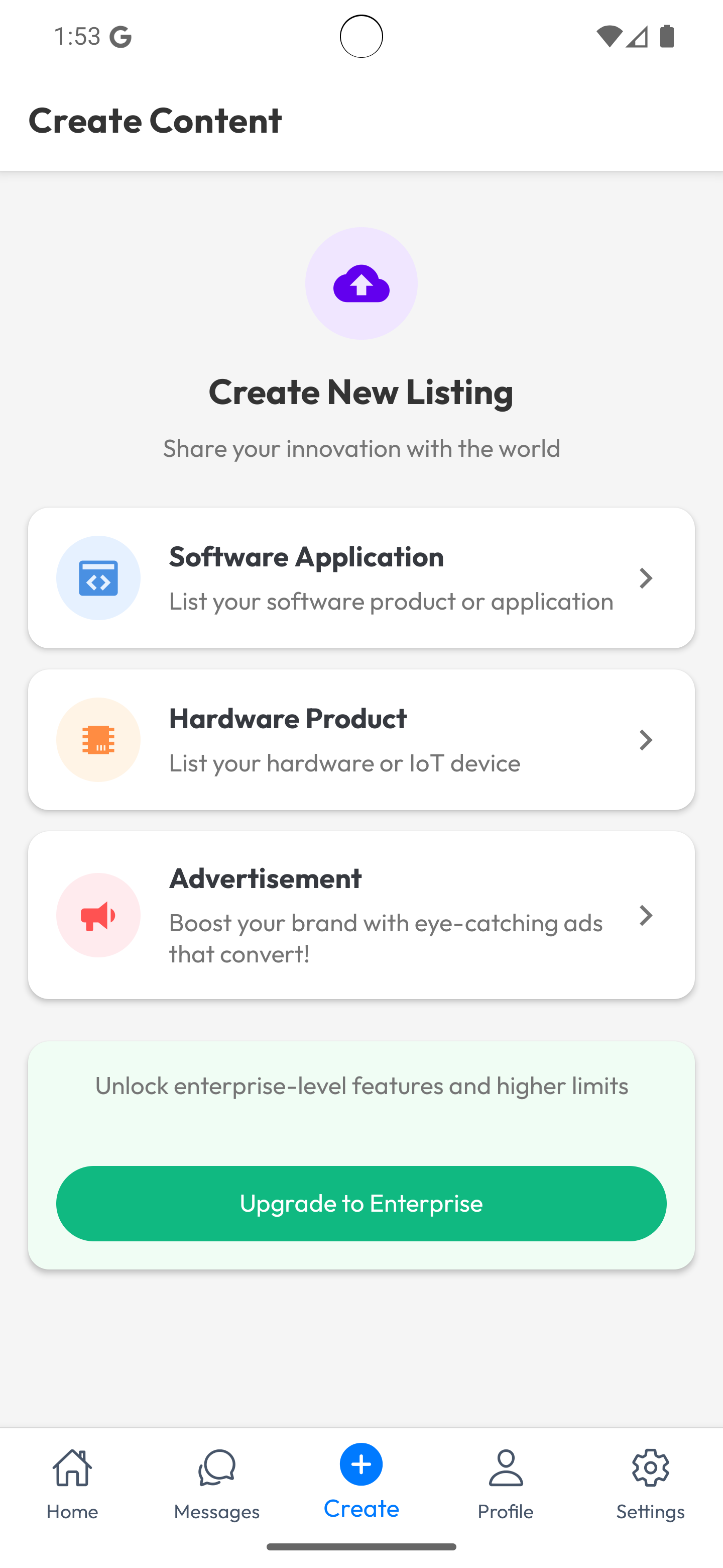 Create product